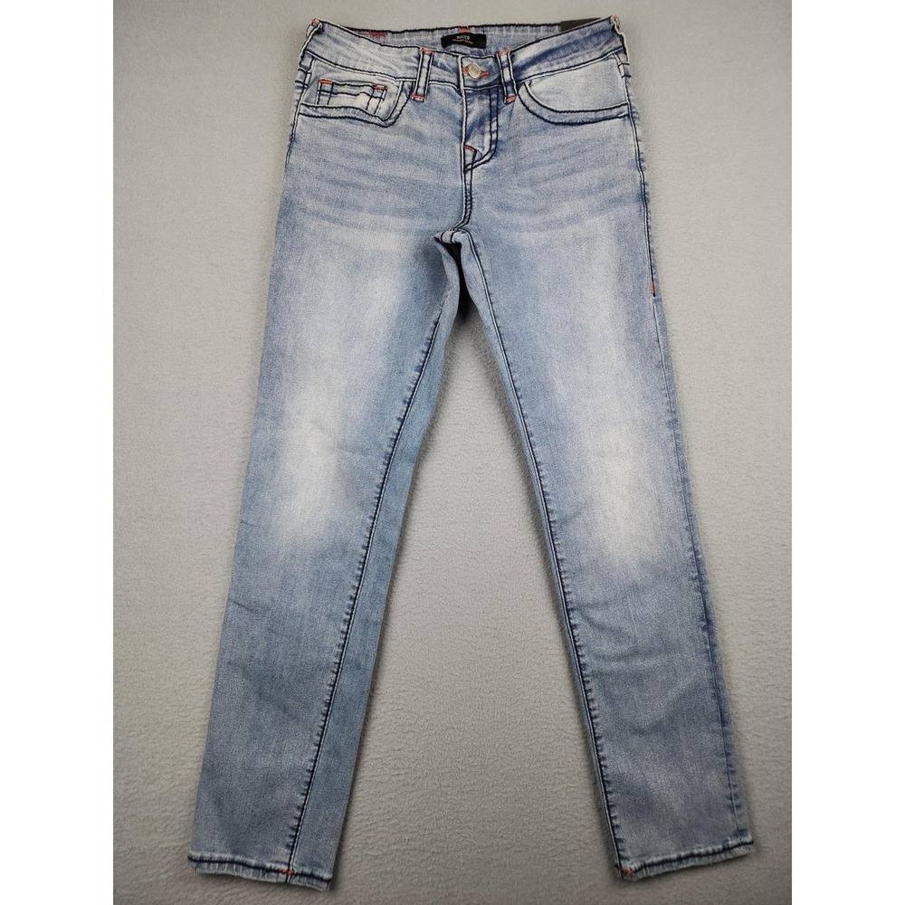 True Religion Rocco Relaxed Skinny Jeans Boys 14 Light Blue Big T Stretch Denim